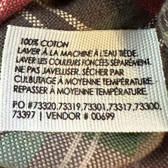 Club Monaco Classic Fit Long Sleeve Orange-Green-Tan Plaid Shirt Size Large - Picture 3 of 7